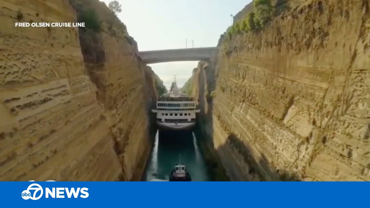 Cruise Ship Makes Tight Squeeze Through Canal Youtube