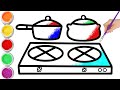 Bolalar uchun Gaz pishirgichi rasm chizish/Drawing Gas cooker for children/Рисунок для детей