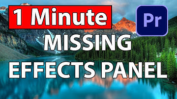 Missing Effects / Effect Controls Panel in Premiere Pro 2025
