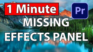 Missing Effects Effect Controls Panel In Premiere Pro 2025