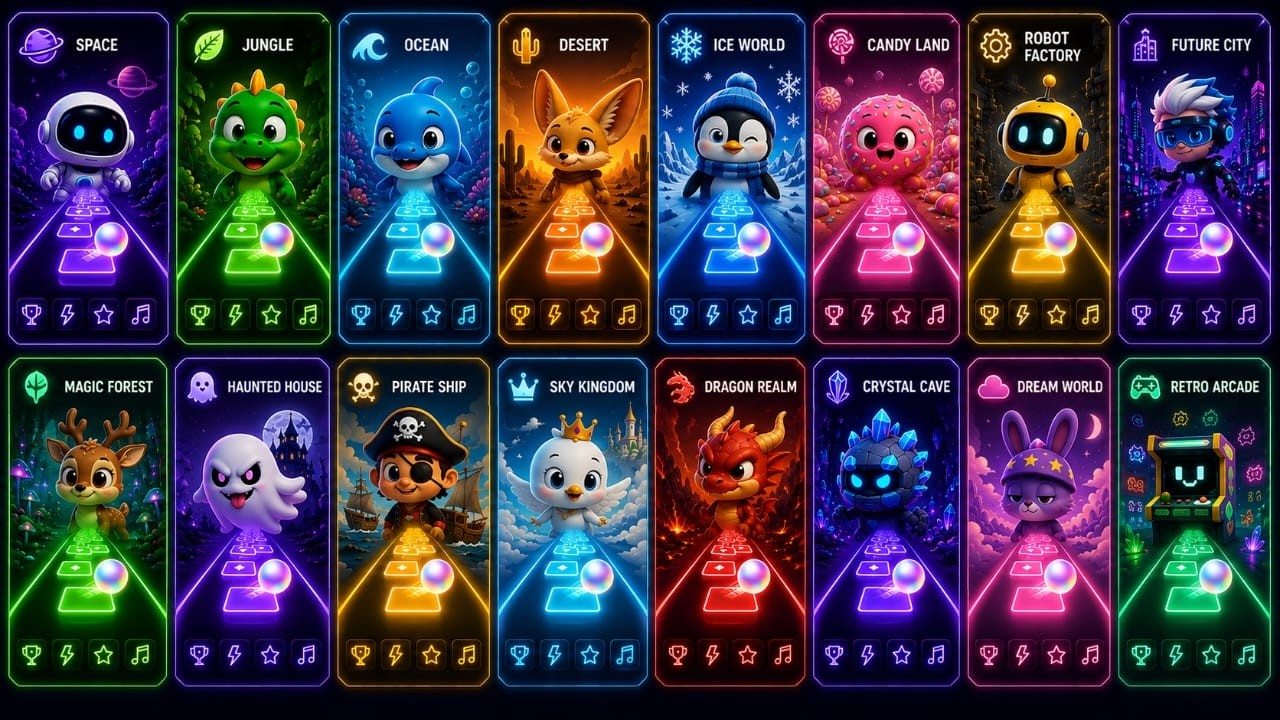 🔴 LIVE 🌌 Epic Neon Worlds | Rhythm Adventure & Relaxing Vibes
