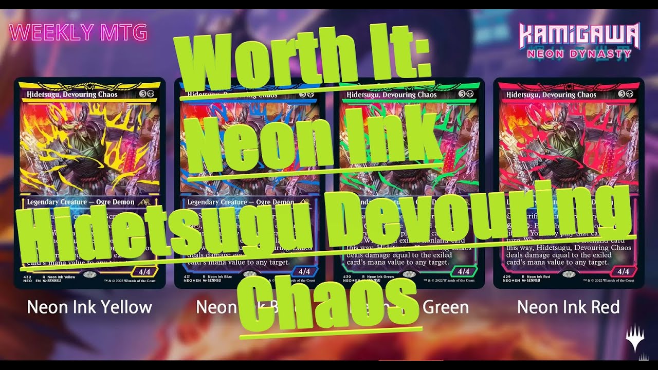 Hidetsugu, Devouring Chaos (Neon Ink Yellow) [Kamigawa: Neon Dynasty] main image 0