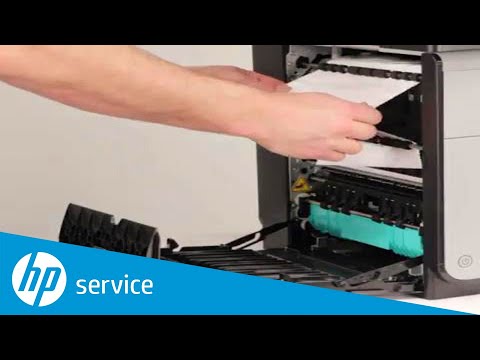 Clear paper jam from tray 1 | HP OfficeJet Enterprise Color MFP X585 | HP -  YouTube
