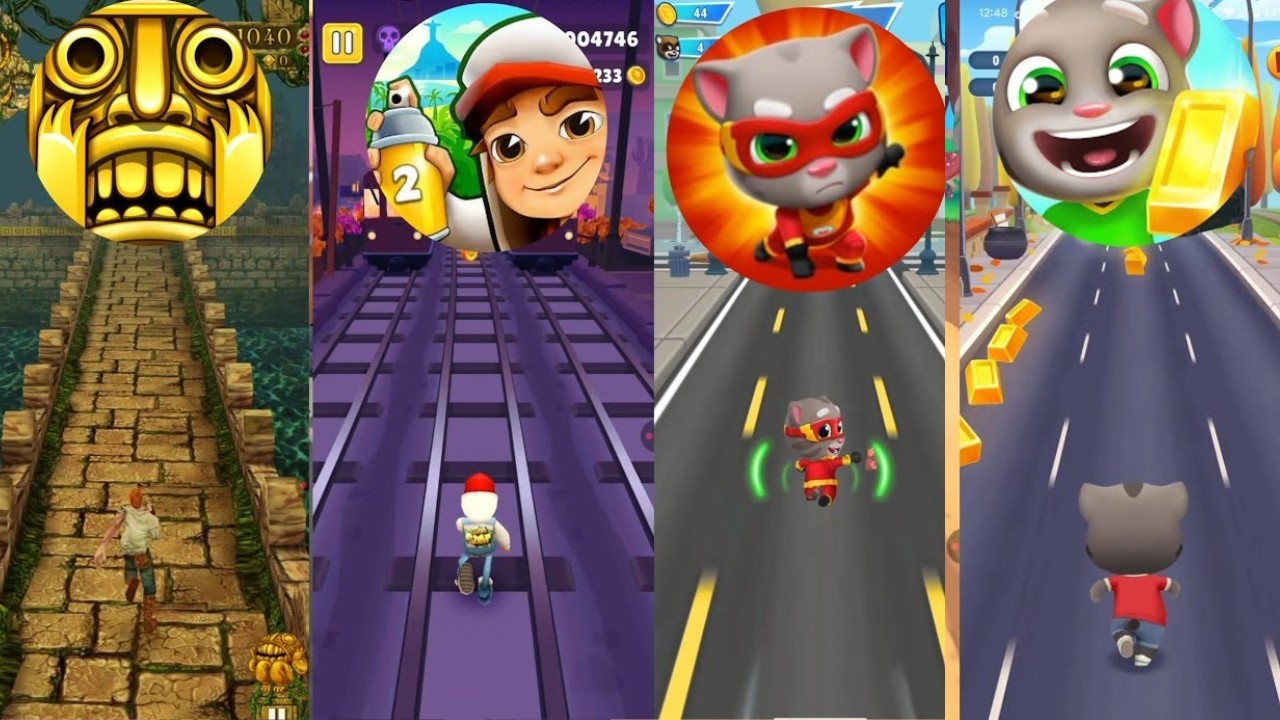 Temple Run 🆚 Subway Surfers 🆚 Talking Tom 🆚 Talking Tom hero— Who’s the Real King of Endless Running