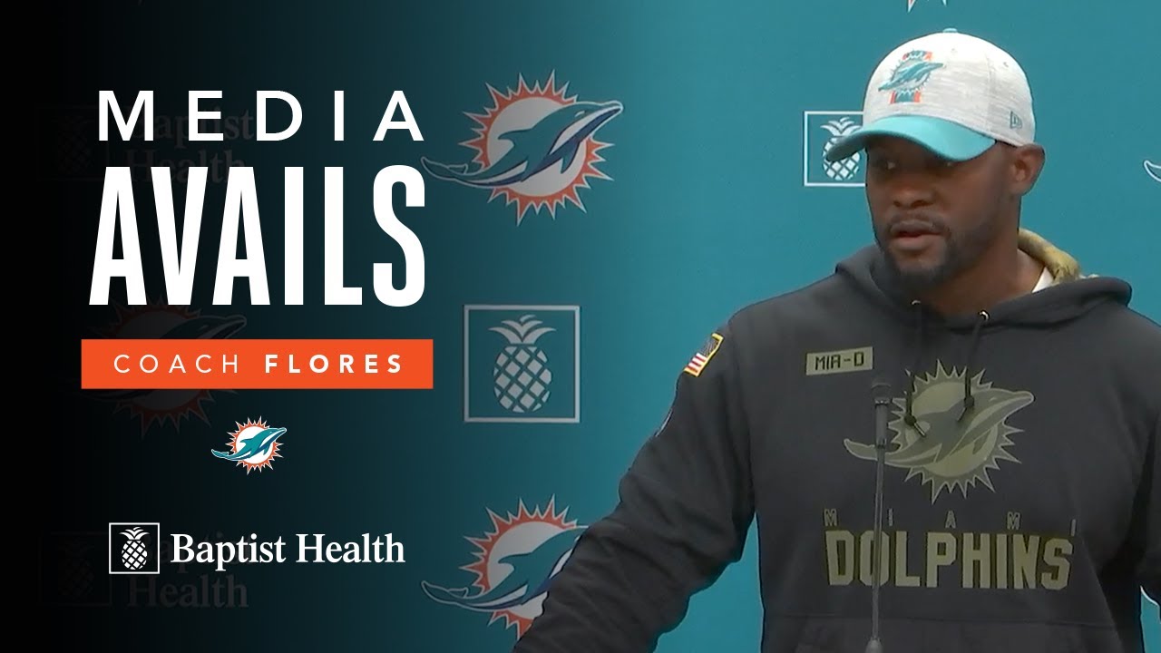 Coach Flores meets with the media ahead of Friday's practice | Miami Dolphins