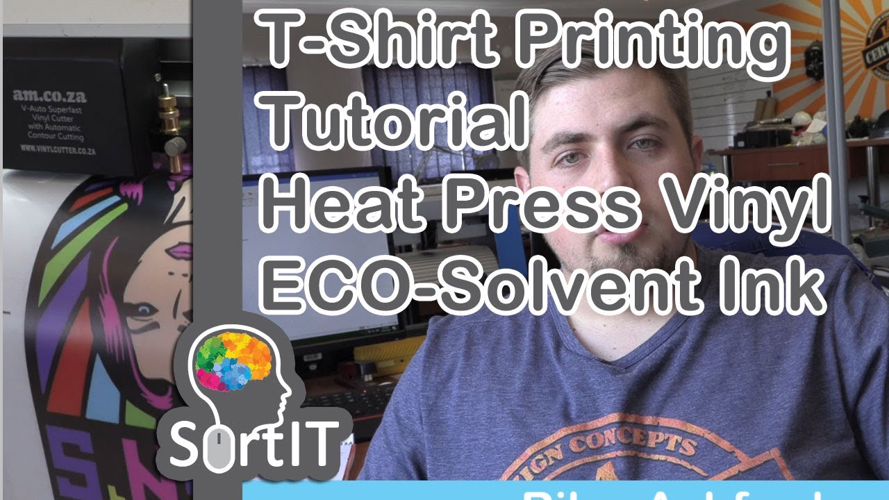 #SortIT, T-Shirt Printing Tutorial, Print Heat Press Vinyl with ECO Solvent Ink Full Color Design