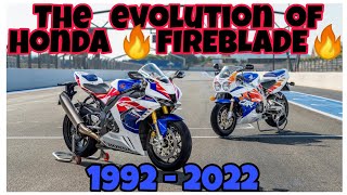 The evolution of Honda fireblade 1992 - 2022 🔥Эволюция модельной линейки мотоциклов Хонда фаер🔥