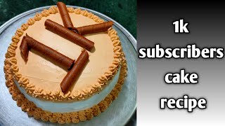 1k subscribers cake recipe | eggless soft spongy cake recipe | 1k subscribers cake | Easiest recipe screenshot 2