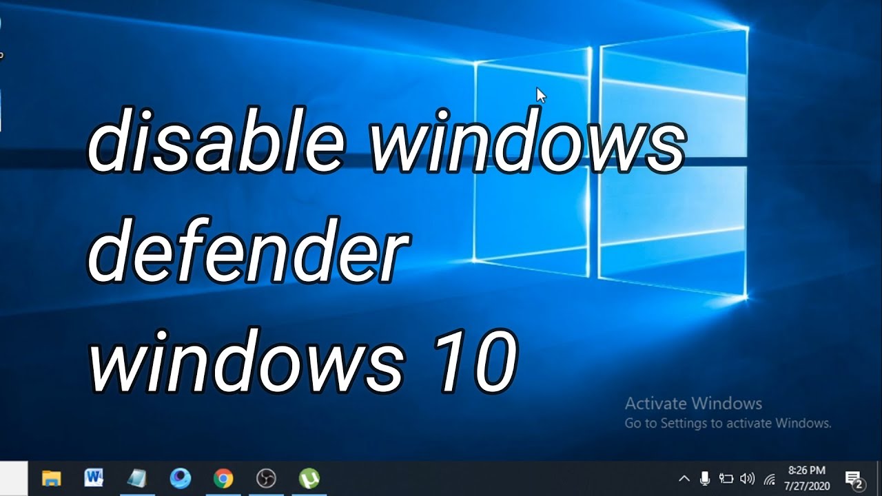 how to disable windows defender in windows 10 easy method - YouTube
