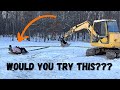 Truck Hood + Excavator = Extreme Winter Fun!!!