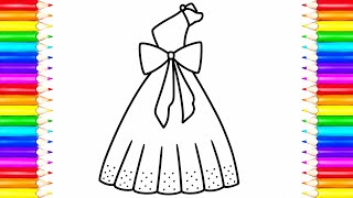 Beautiful Dress Drawing Tutorial Easy Step-by-Step Drawing for Everyone Art - byPreetiCreativity
