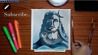 Adiyogi| Shiva| watercolor| spiritual painting | easy painting ideas for beginners screenshot 1