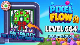 Pixel Flow - Level 664 Walkthrough Solution (Christmas Wreath) 