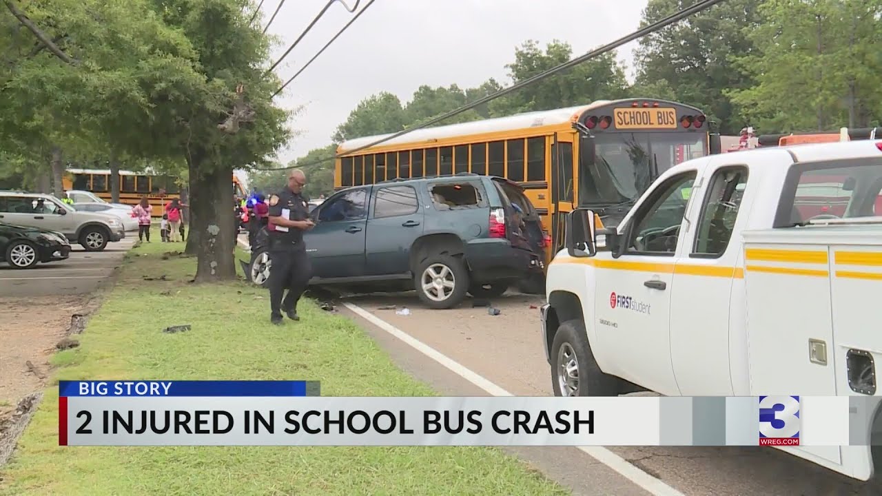 Crash involving school bus on Shelby Drive leaves 2 kids critical, 2 ...