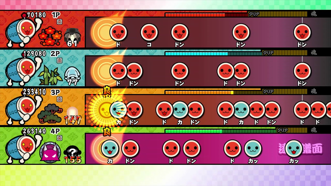 【太鼓の達人 Wii U3】ケチャドン2000【全難易度同時再生】