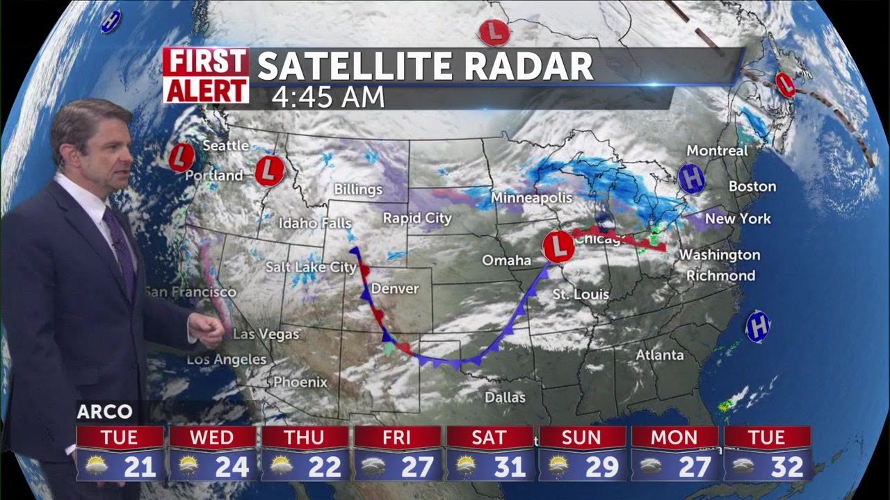 Snow chances and more cold tonight - YouTube
