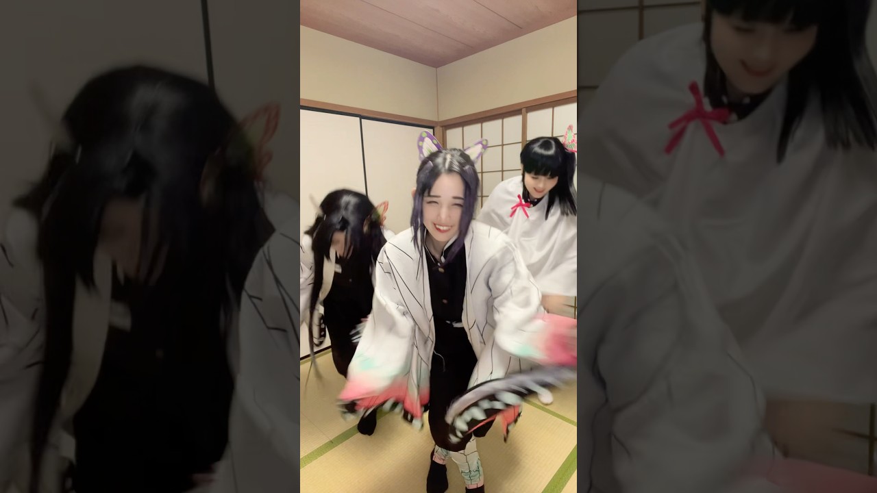 姉さん激しい😂 #demonslayer #kimetsunoyaiba #コスプレ #胡蝶しのぶ #cosplay
