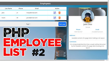 Employee or customer list in PHP part 2 + Source code | Beginner level | Quick programming tutorial