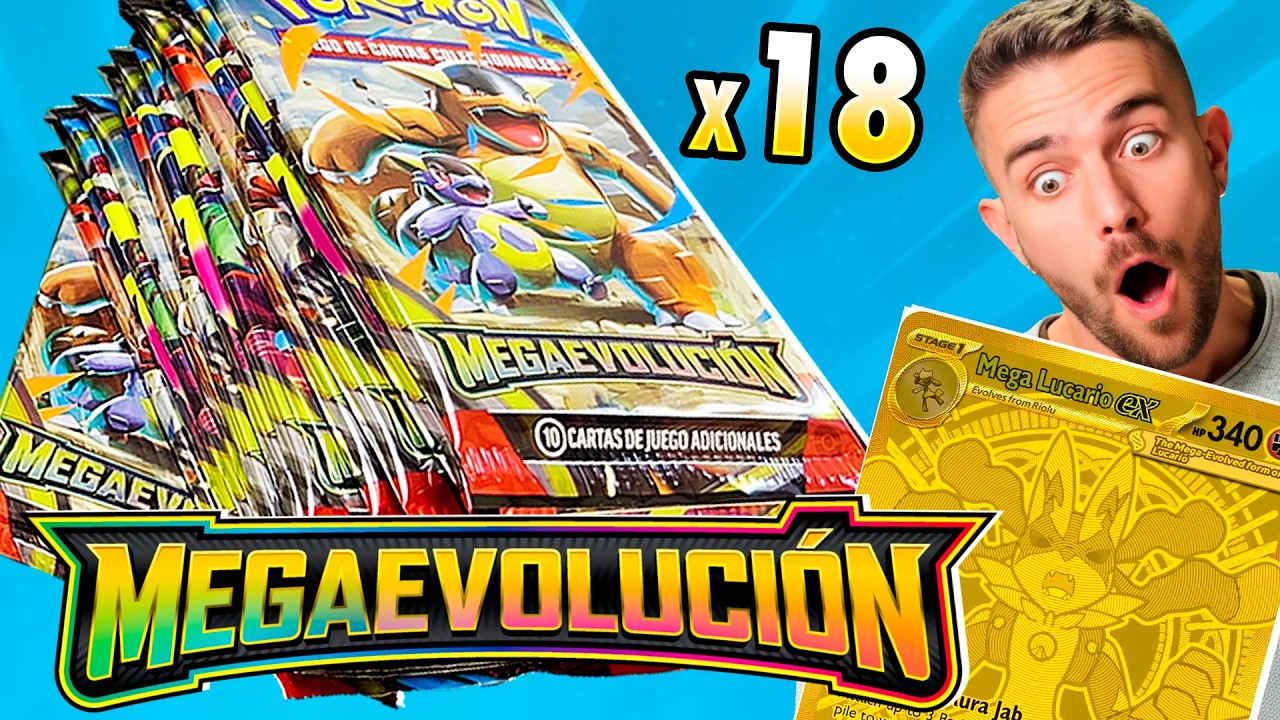Cartas Pokemon UNBOXING 18 SOBRES POKEMON Megaevolución de TCG Pokémon