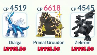 LeveL 50 (Dialga, Primal Groudon, Zekrom) in Pokemon GO Mega Master League.