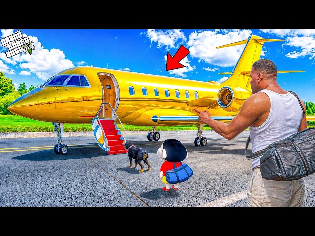 GTA V: Franklin's First Experience In Private Plane With Shinchan In GTA 5 Telugu | #gta5