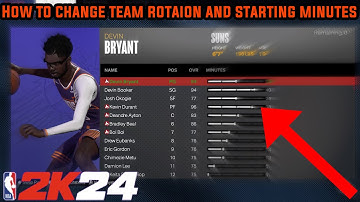 HOW TO CHANGE YOUR MINUTES AND TEAM ROTATION IN MYCAREER NBA 2K24 !!!