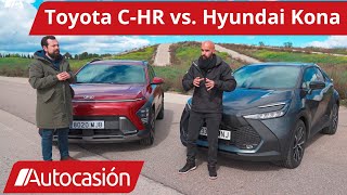 Hyundai Kona vs. Toyota CHR 2024  Comparativa SUV híbridos Review en español | #Autocasión