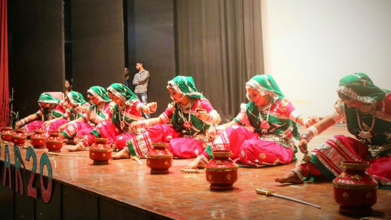 RAJASTHANI FOLK DANCE  TEHRA TAALI  MRIDANG IPCW  RUN JHUN BAJE GHOOGHARA 