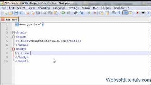 html and css in hindi / urdu Tutorial - 3 - creating first html page