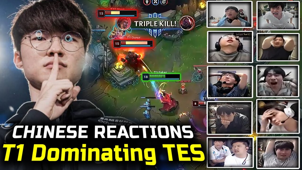 CHINESE REACTIONS : T1 Destroying TES " CHINA Can't Win When LPL Dad Still Playing "