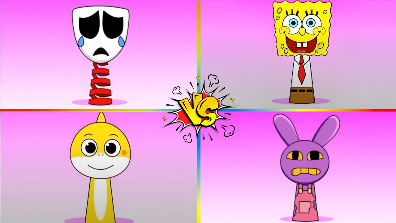 My Sprunki OC: Gangle 🆚 SpongeBob Squarepants 🆚 Baby Shark 🆚 Jax 🆚 Coffin Dance Cover