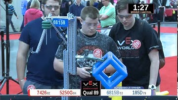 2015 VRC Engr Q89 - 7426 5250G vs 6815B 185D - 26 to 27 - VEX Worlds 2015 - Engineering Division