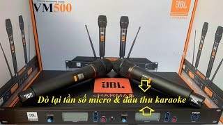 Hướng dẫn dò lại tần số, ghép nối micro không dây VM500