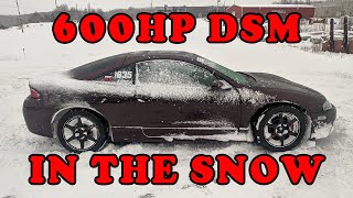 600HP AWD DSM Tearing up some snow!