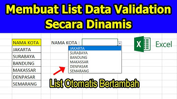 Mudah Membuat List Data Validation Secara Dinamis