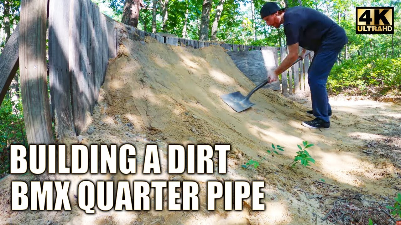Building a Dirt Quarter Pipe! NJ Trail in the Woods Maintenance Part 2 | (BMX Dirt Jumps Backyard)