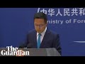 Awkward silence china official temporarily speechless after question on protests