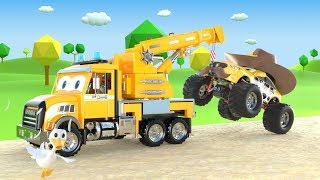 appMink Toy Crane Truck and Monster Trucks Trick or Treat  Halloween video for kids