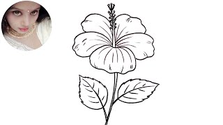 How to Draw Hibiscus flower | Joba Ful Akanor Koushol