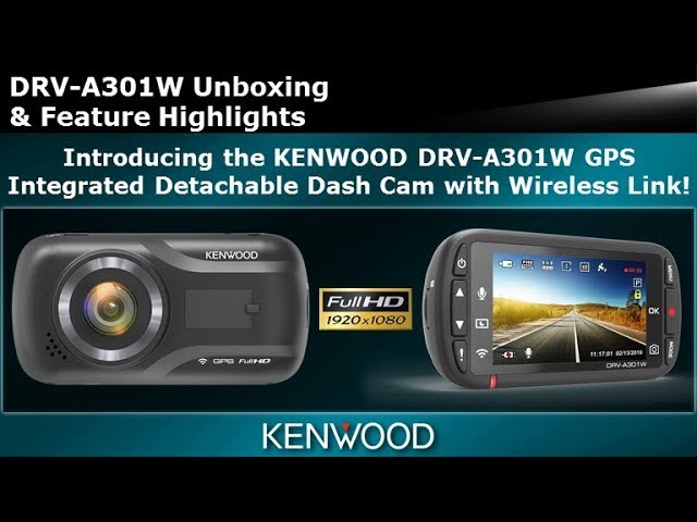  Kenwood DRV-A301W HD Car Dash cam with 2.7 Display, Parking  Mode Recording, Built-in GPS