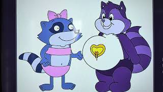 Pinch Raccoon Inflates Bright Heart Raccoons Belly 