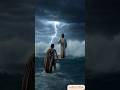 Peter Sank While Walking on Water | Jesus Saved Him ✝️🌊 #shorts #jesus