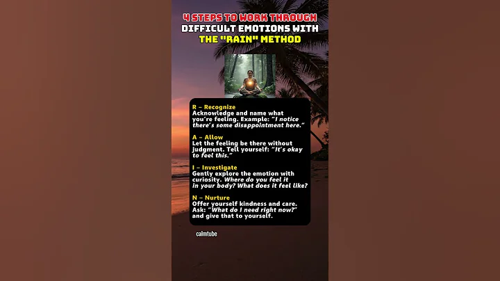 4 Steps to Work Through Difficult Emotions with the 'RAIN' Method #mentalhealth #mindfulness