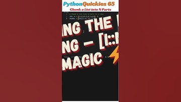 Chunk a List into N Parts in 1 Line ⚡ in python | PyQuickies #65 #python #coding