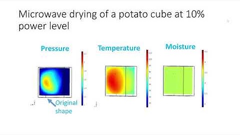 Microwave drying of a potato cube at 10% power level
