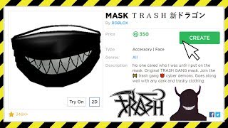 How To Get A Trash Gang Mask On Roblox Youtube - trash club t shirt roblox