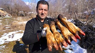 Cow feet soup recipe || COWHEEL SOUP RECIPES || Wilderness Cooking || COW HEEL COOKING by Tavakkul