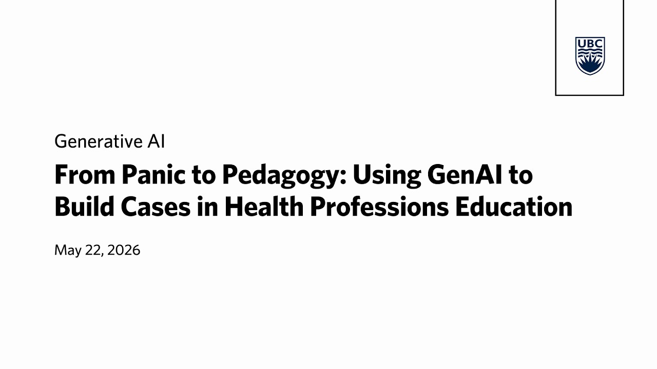 Thumbnail for From Panic to Pedagogy: Using GenAI to Build Cases in Health Professions Education