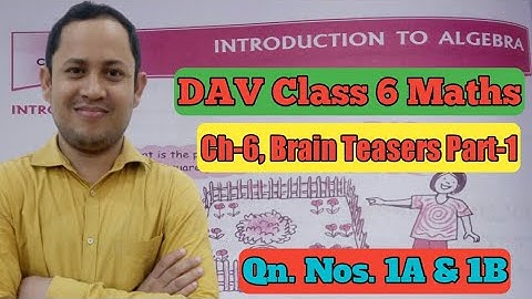 DAV Class 6 Maths | Brain Teasers Part-1 | Chapter-6 | Introduction to Algebra | Maths For Me