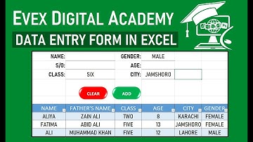 DATA ENTRY FORM IN EXCEL - EVEX DIGITAL ACADEMY - PROJECT - FARAZ SIREWAL - #evex #excel #data #edit